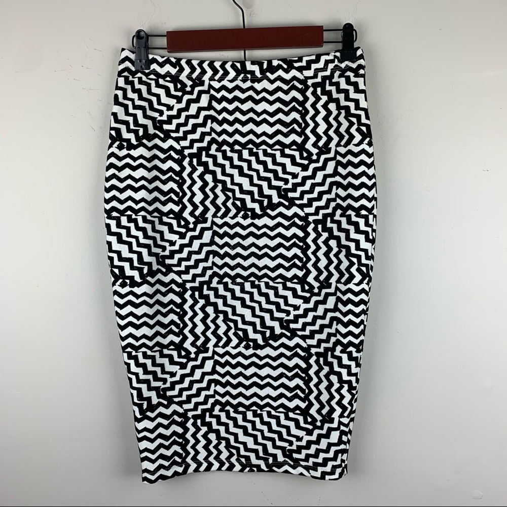 ASOS black/white Aztec print pencil skirt